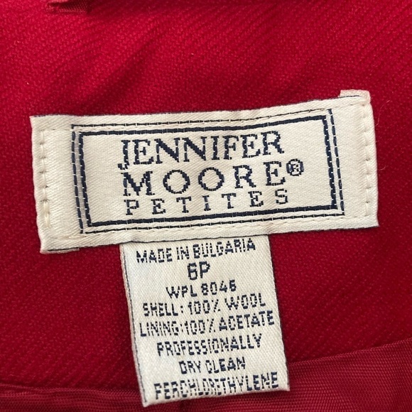 Jennifer Moore Petites Vintage Red 100% Wool Blazer FLAWED - Picture 13 of 13